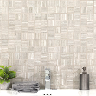 Carreau de mosaïque en céramique mate pour plancher et mur 12 po x 12 po Charisma Grid