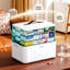 Boîte de rangement pour médicaments Joybos transparente à 4 niveaux avec poignée, organisateur de rangement médical portable grande capacité pour pilules, flacons de médicaments, vitamines et fournitures de premiers soins