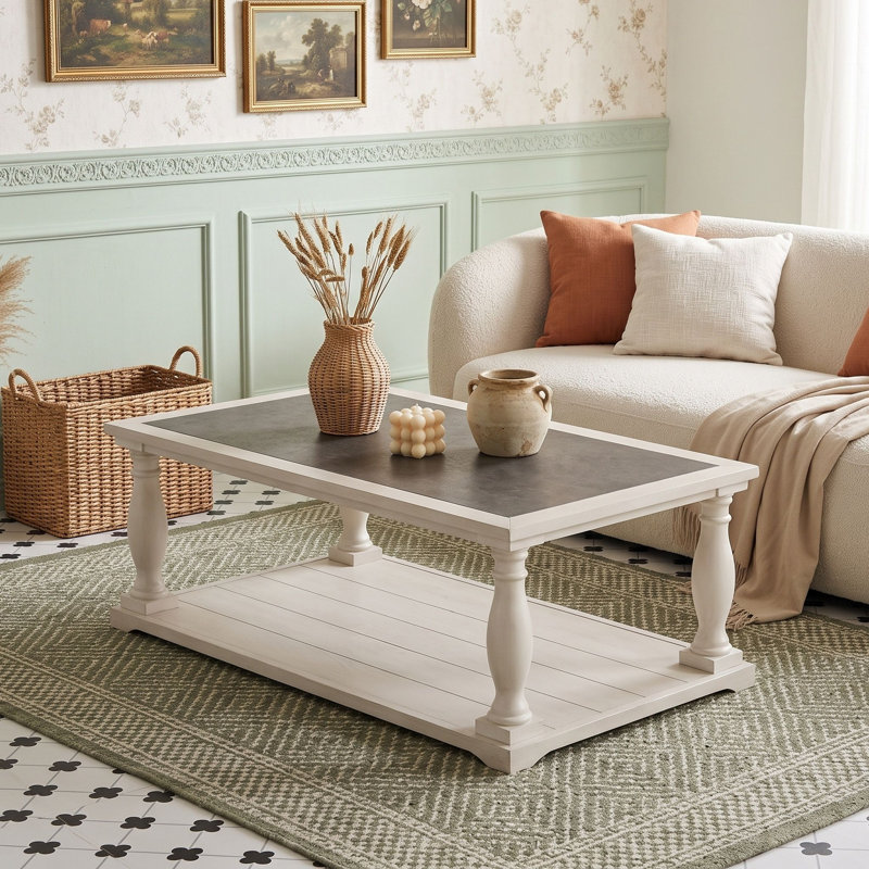 Table basse en bois avec pattes, Brun