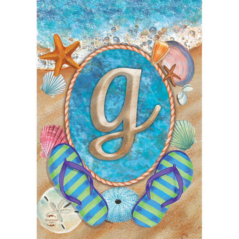 Été, monogramme lettre G, drapeau de jardin