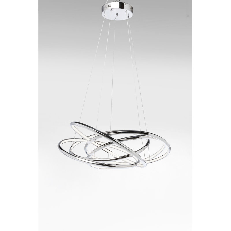 Saturn 4 - Light Geometric LED Chandelier, Grey