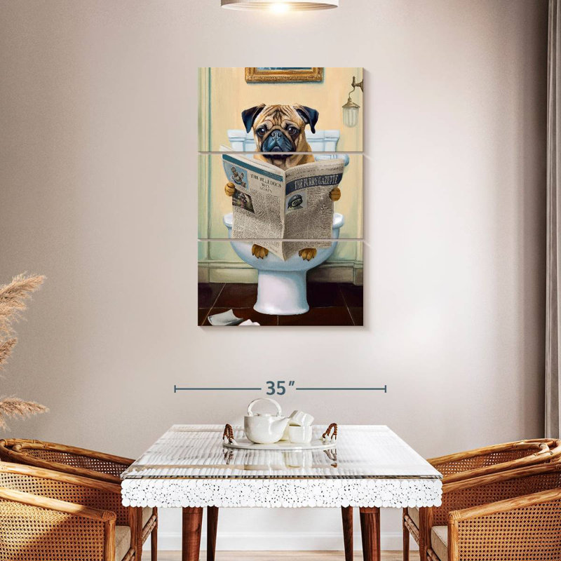 Ketti Pug On A Toilet, 38" H x 24" W