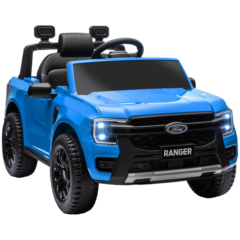Blue 12V Electric Ride-on Car with Remote Control and LED Headlights