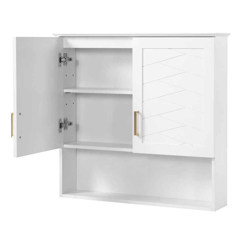 Meuble de salle de bain mural de 76 cm (30 po) avec cadre en bois massif et tablette ajustable