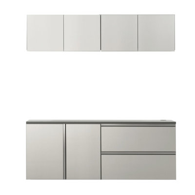Armoire de garage l 64 po x H 72 po x P 20 po - fixation murale, chaleur, rangement profond, finition élégante