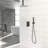 10 Inch Square Dual Shower Head Matte Black Ceiling Mount System With - Balanced Valve, Easy Installation, And Included Handheld Function Mounted