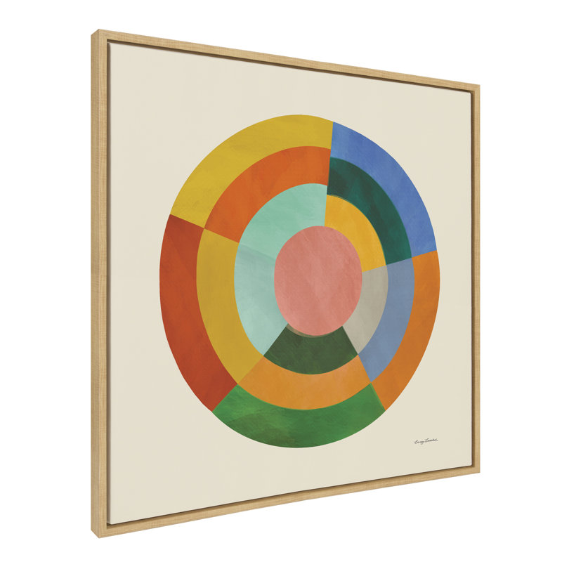 Impression sur toile encadrée Colorwheel crème par Carey Copeland