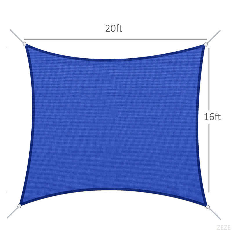 Toile d'ombrage Sun Sun Shade, L 20 po x P 16 po, Bleu