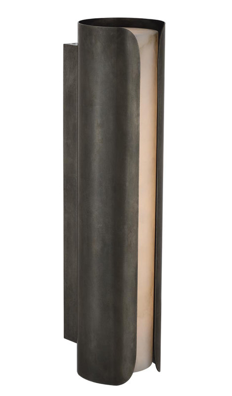 Anne-Marie Barton Armise 18" Sconce with Alabaster, Mottled Pewter, 29" H x 7" W x 7.75" D