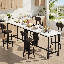 Ensemble de table de bar 3 pièces 2 pièces, table de bar rectangulaire de 47 po avec 2 tabourets de dossier rembourrés en cuir de polyuréthane, ensemble de table de salle à manger pour petite cuisine, salon, appartement-850725069