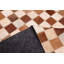 Tapis brun en cuir de vache patchwork 5 pi 11 po x 5 pi 11 po