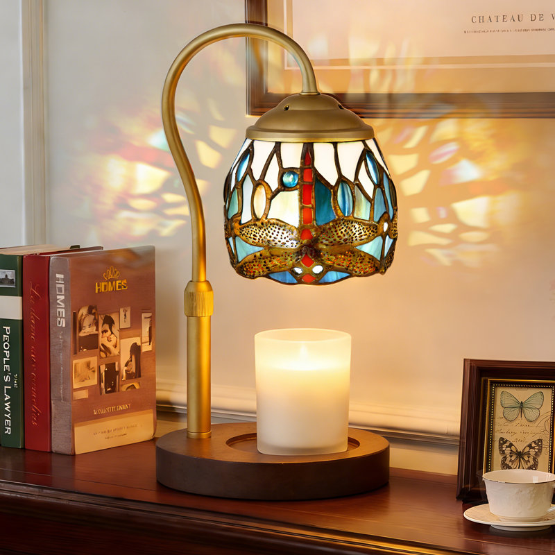 Lampe bougie chauffe-plat Dragonfly Tiffany