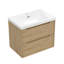 Meuble-lavabo mural avec lavabo en résine intégré - chêne naturel-130131200