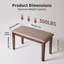 Banc de salle à manger en bois massif avec coussin en tissu gris Tech, tabouret d'entrée de ferme pour chambre à coucher et salon