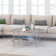 Ceno 36" Glass And Steel Round Coffee Table With Shelf