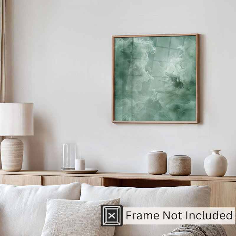 «Abstract Green Myst I», reproduction d'art moderne sans cadre, H 28 po x l 28 po