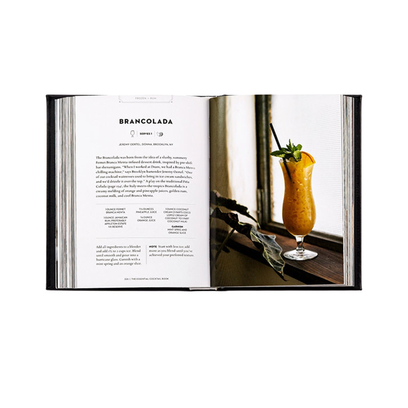 Graphic Image The Essential Cocktail Book Coffee Table Book, Leather, Black