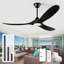 Ventilateur de plafond intelligent avec lumière et télécommande, télécommande et application, pales en bois massif, moteur à courant continu réversible-1807521272-1807521275