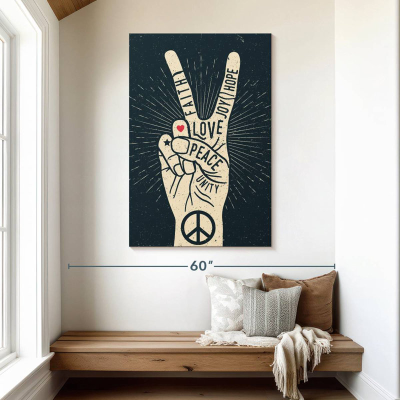 Khadjiah Peace Sign Typography, 48" H x 32" W