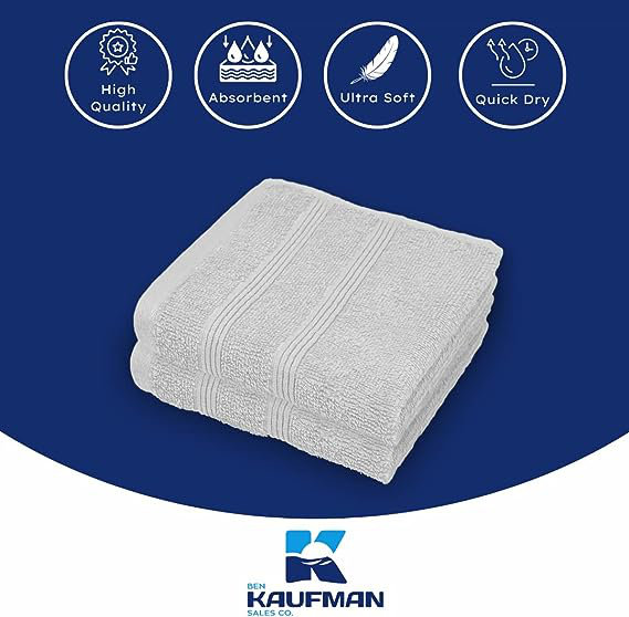 Ensemble de serviettes 100% coton Genadijus 144 pièces, Gris clair