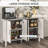 Zeinab Rustic X-Barn Door Sideboard-Multi-Functional Coffee Bar Cabinet with 4 Barn Doors and 2 Adjustable Shelves,wood-1912465203