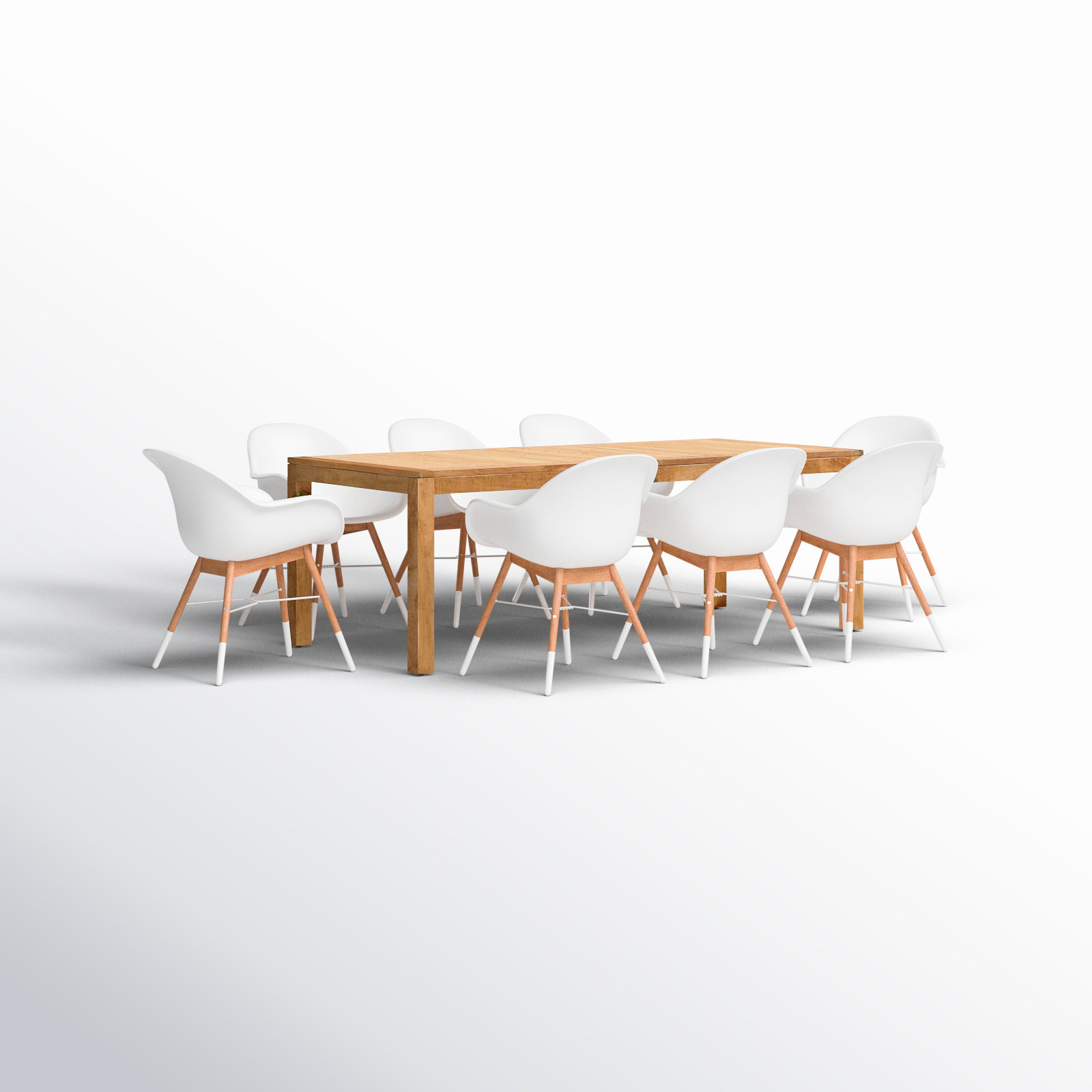 Alyisa 87" Teak Patio Dining Set