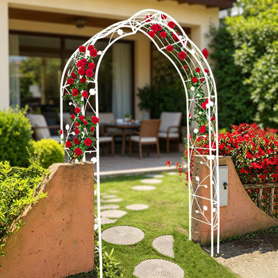 Metal Garden Arch Assemble Freely With 8 Styles Garden Arbor Trellis Climbing Plants Support Rose Arch Outdoor Arch Wedding Arch Party Events Archway