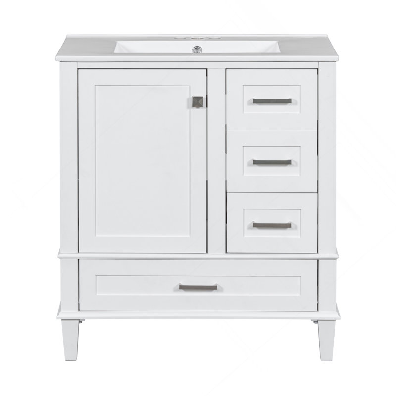 30" Bathroom Vanity , Modern Bathroom Cabinet With Sink Combo Set, Bathroom Storage Cabinet With A Soft Closing Door And 3 Drawers
