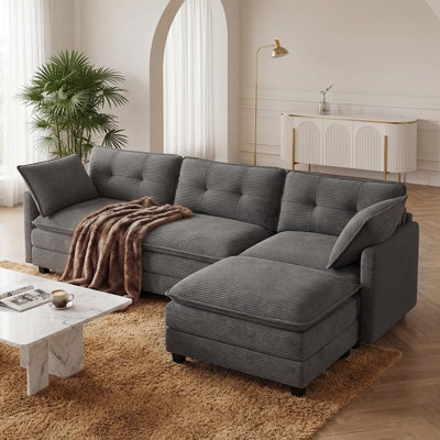 112" L Shaped Sectional Couches For Living Room