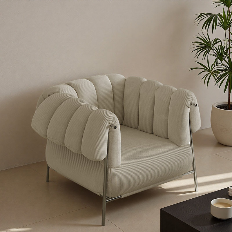 Fauteuil de loisirs simple français rétro., Blanc