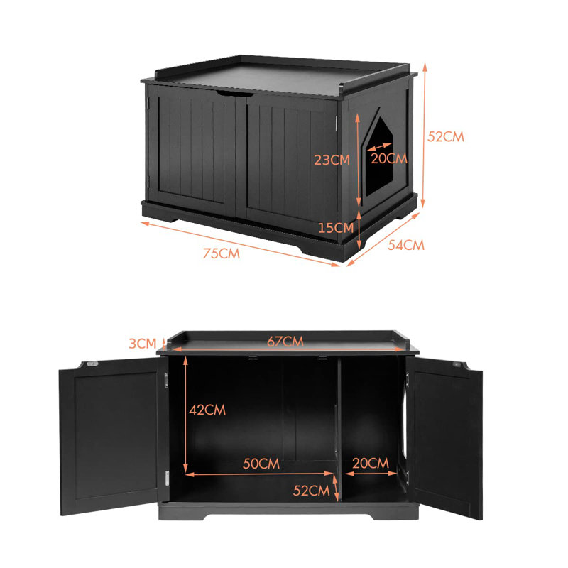 Bessler Litter Box Enclosure, Black