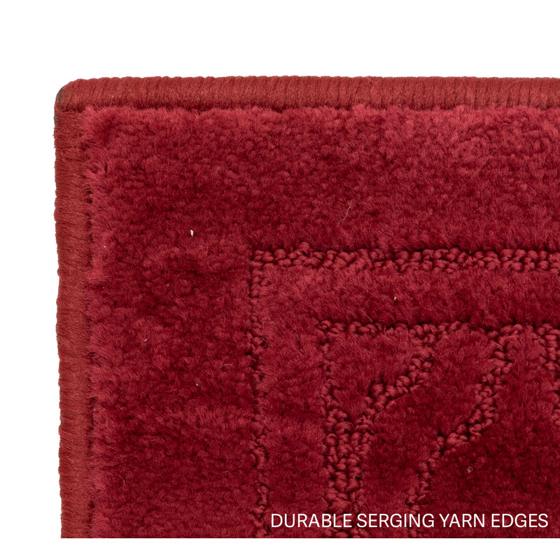 Tapis de couloir bordeaux à motif treillis marocain, antidérapant et lavable à la machine, 66 x 91 cm