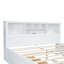 Lit plateforme très grand en bois avec tête de lit multi-rangement, USB et tiroirs, blanc