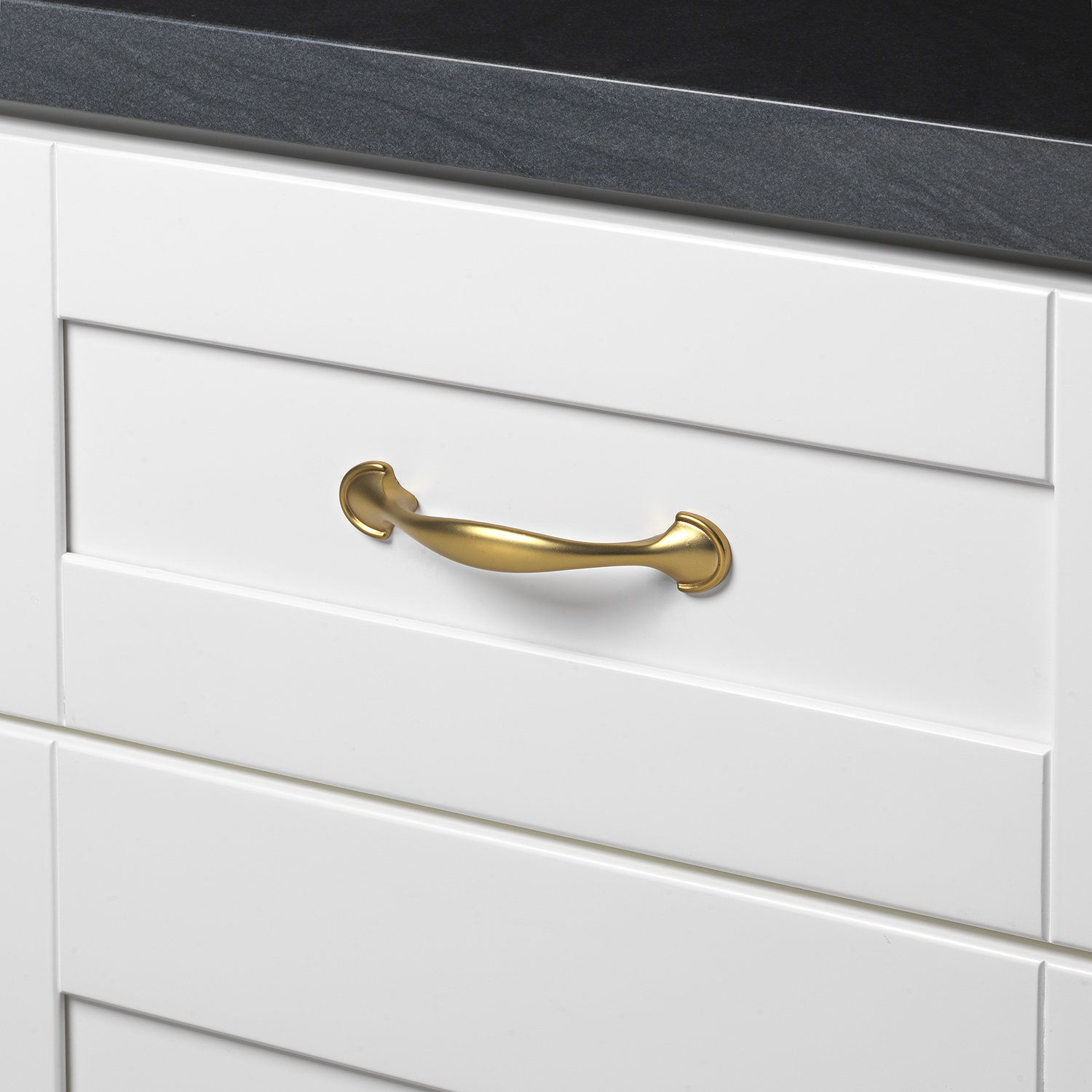 3" Arch Cabinet Pull, Brass Gold