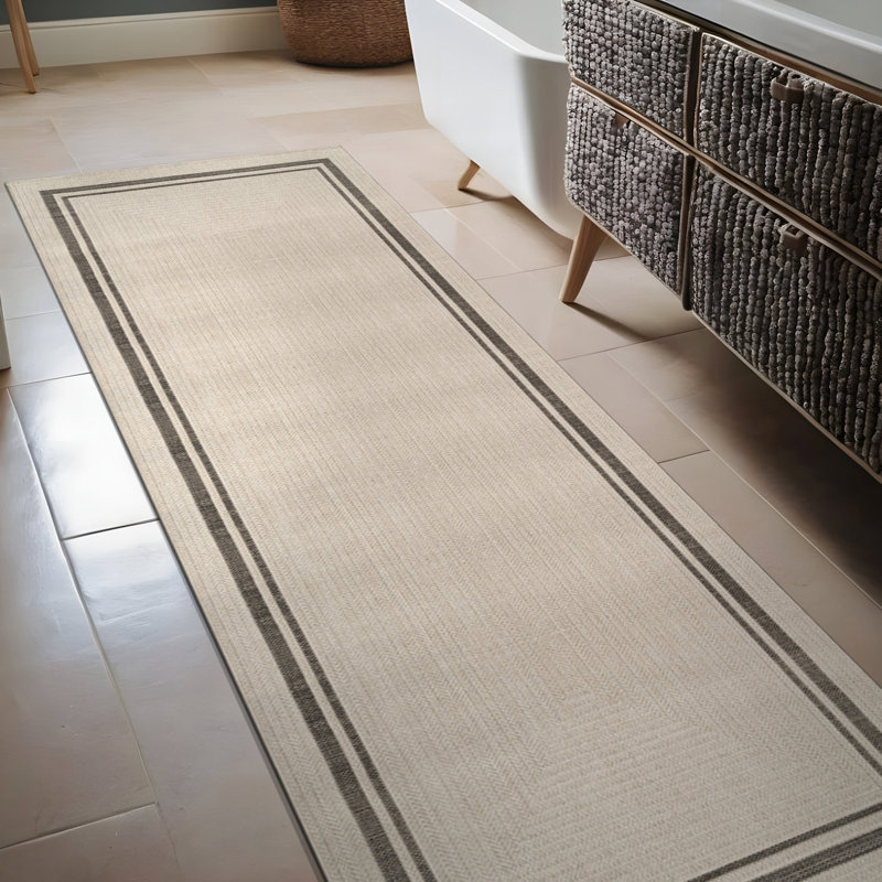 Tapis intérieur / extérieur, Ivoire ivoire, Tapis de couloir de 2 pi x 7 pi