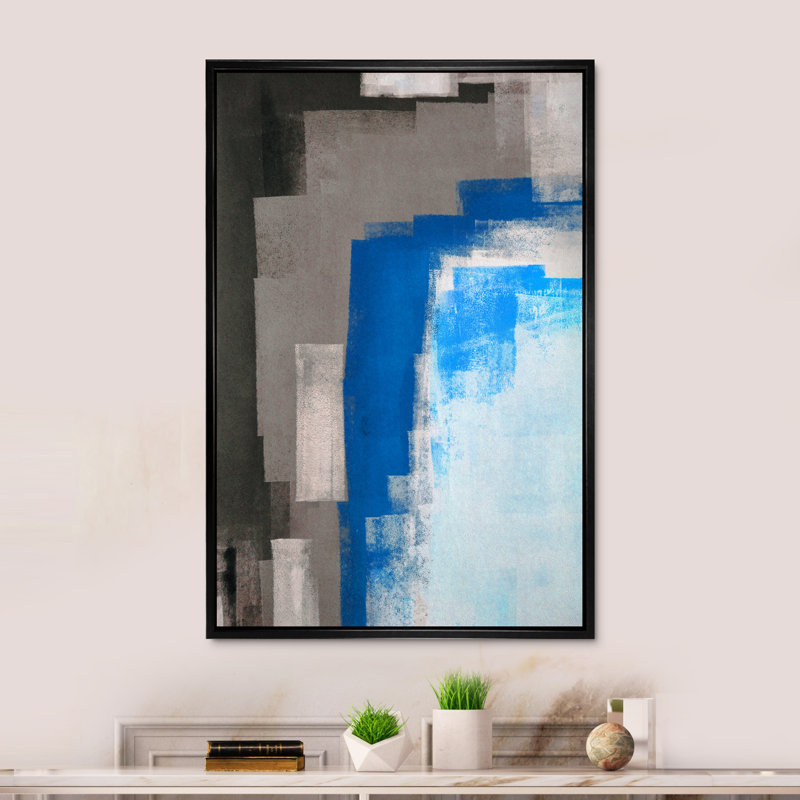 Art moderne gris et bleu II 2FL47723, Noir, H 20 po x l 12 po x P 1 po
