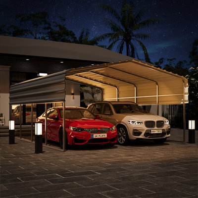 12 Ft. W x 20 Ft. D Carport with Galvanized Steel Roof
