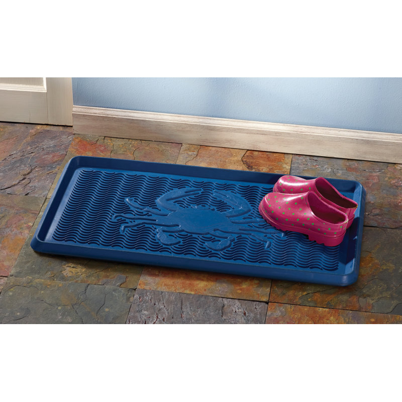 Tapis d'extérieur antidérapant en caoutchouc Blue Crab 32 po x 16 po