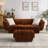 MINIMORE Modern Style 88.2''W Charlotte 3Seater Chesterfield Sofa with Ottoman-268910196