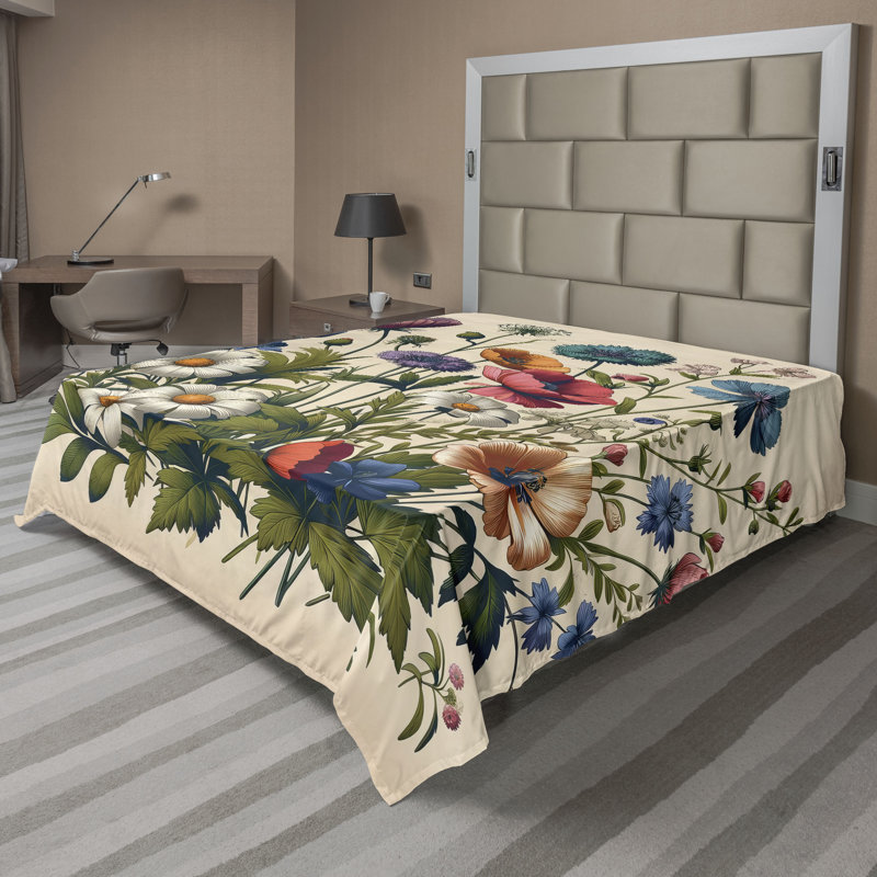 Polyester Floral Flat Sheet, Full Flat Sheet