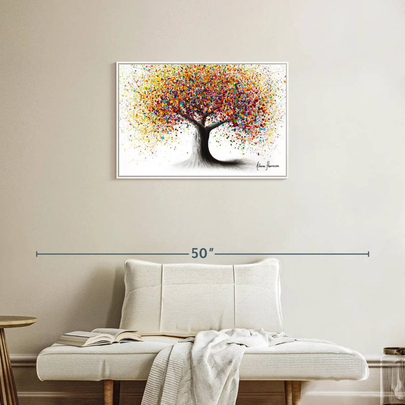 Rainbow Soul Tree, Cadre flottant blanc, 31 po x 21 po
