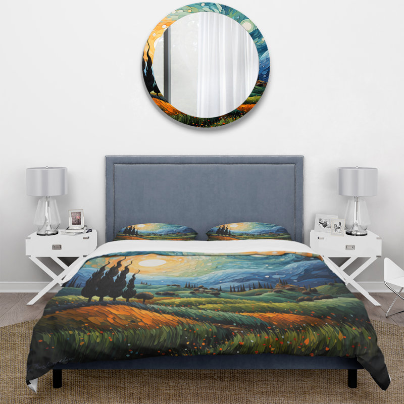 Ensemble de housse de couette en microfibre / polyester Vangogh The Swaying Cypress II Bedding