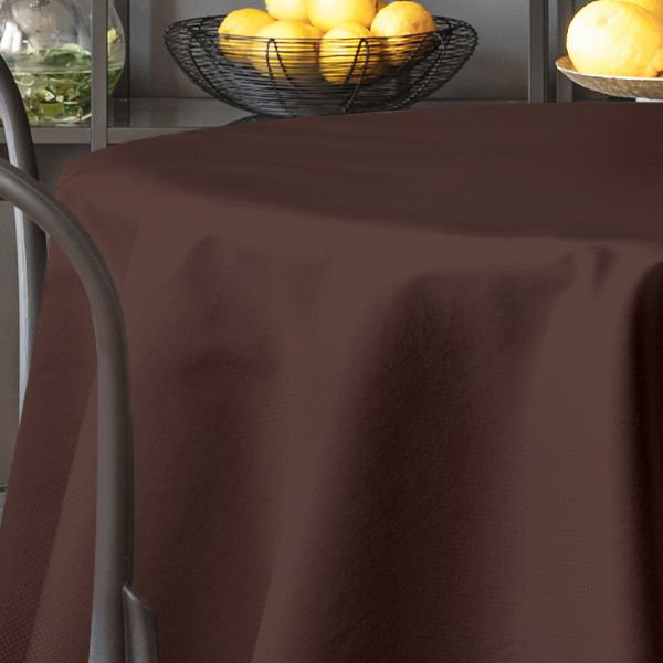 Nappe en faux lin, 110 po x 110 po, Brun