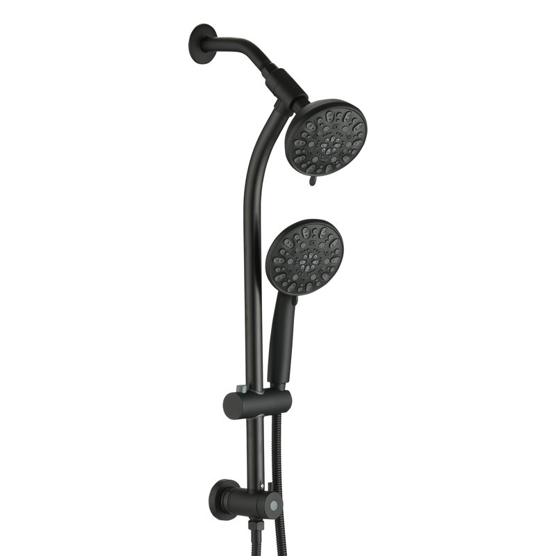 Rain Dual Shower Head 1.8 GPM GPM, Black