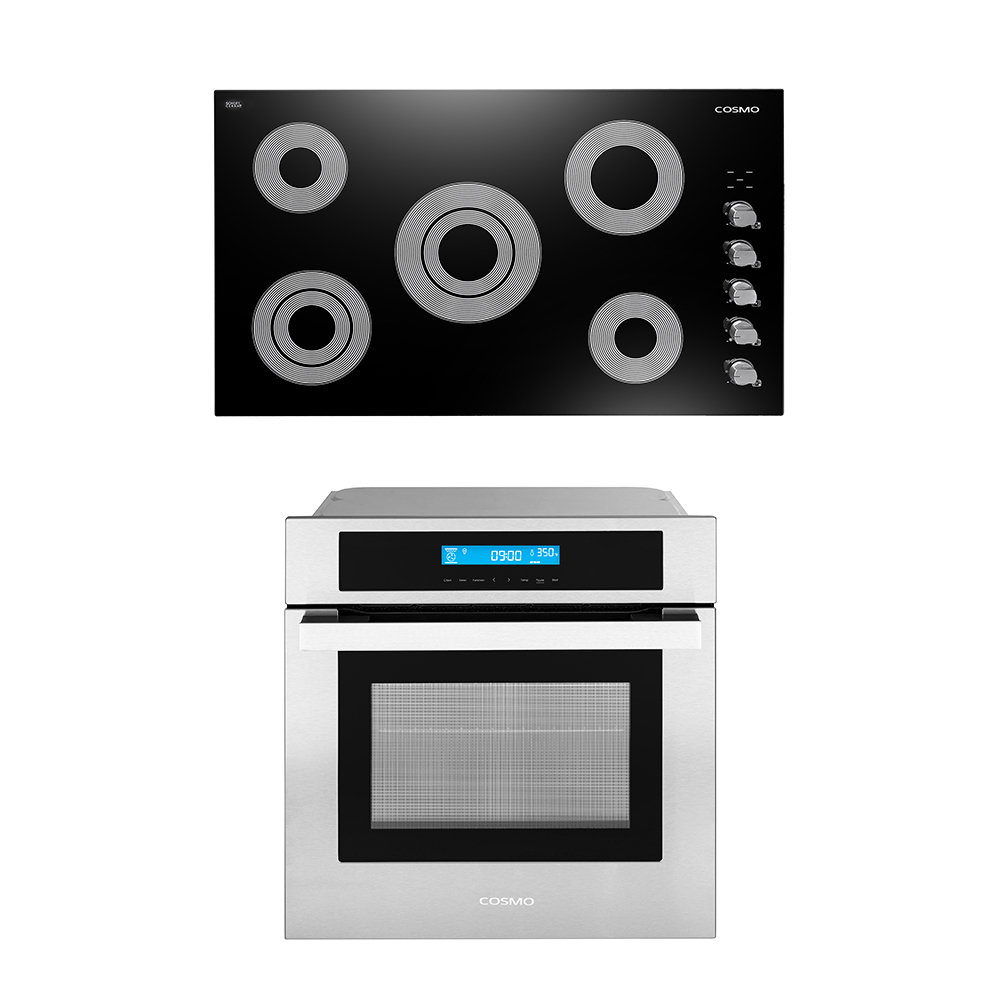 Cosmo 2 Piece Kitchen Appliance Package with 36'' Electric Cooktop