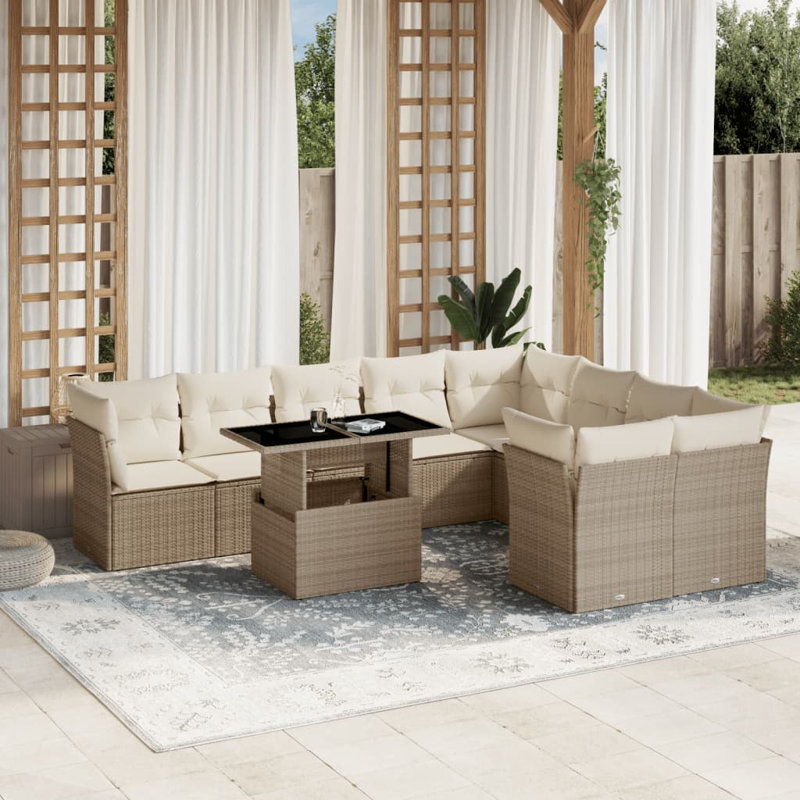 Grand canapé modulaire en rotin PE Vidaxl