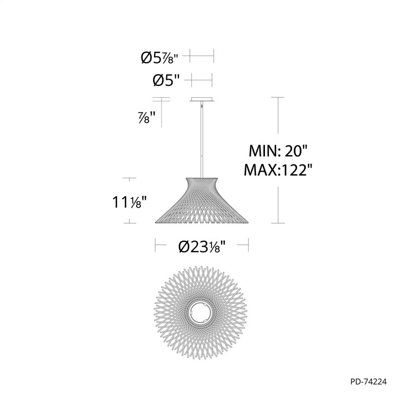 Zenya 1 - Light LED Pendant, Black