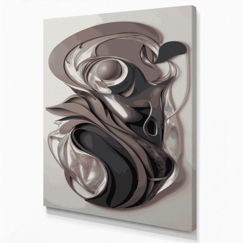 Abstrait art figuratif gris sur toile 100, H 14 po x l 11 po