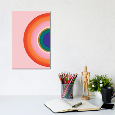 Colorful Half Circle 1 Piece Wall Art on Canvas