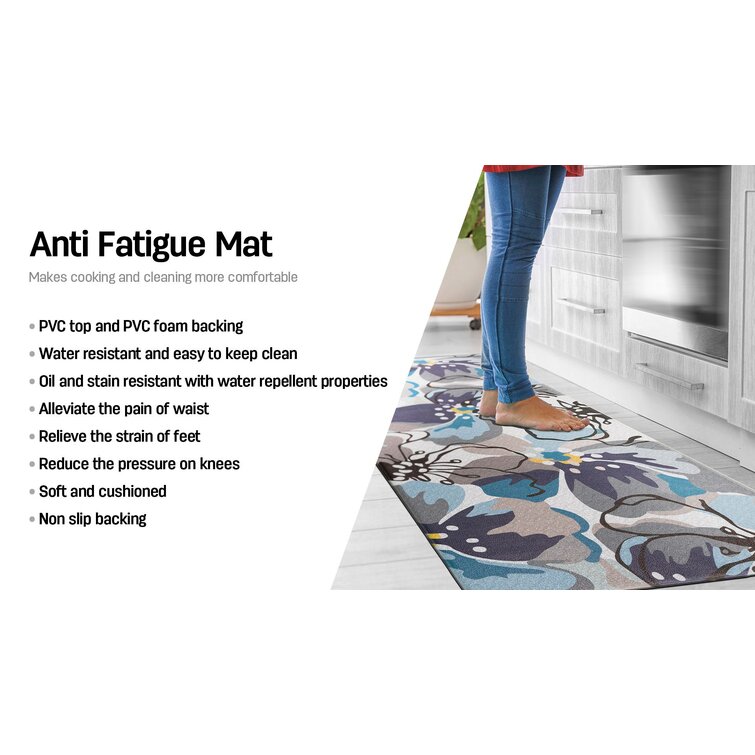 Ageliki Modern Large Floral Standing Anti-Fatigue Mat  Anti fatigue mat,  World rug gallery, Red barrel studio